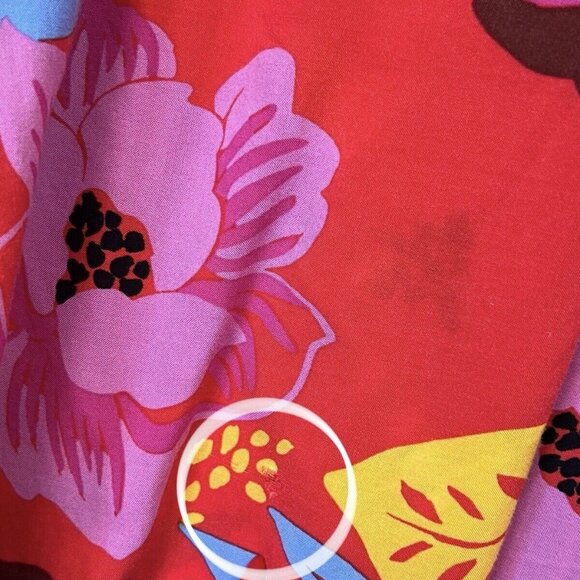 Seafolly Red Floral Cropped Pants Size Xs Wide Leg - Picture 5 of 6